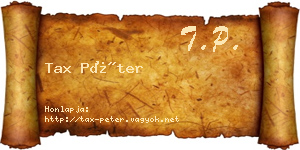 Tax Péter névjegykártya